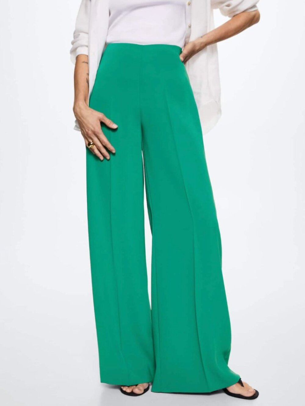 Mango Wide Leg Trouser Pants